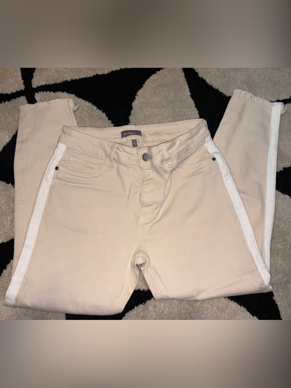 DL1961 Beige Side-Strip Skinny Jeans size 30